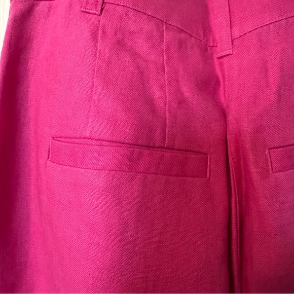 Boden Fuchsia Pink Wide Leg Linen Trousers - Picture 6 of 9